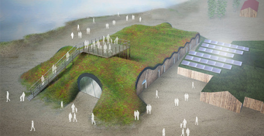 Illustration av hur Icehotel kommer att se ut på sommaren.