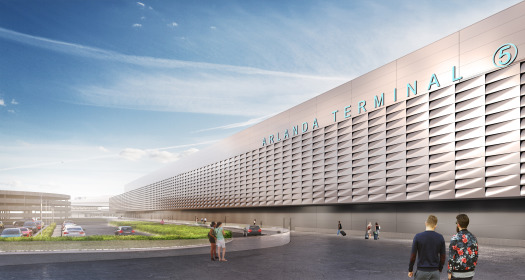 Inom kort är det byggstart för den stora till- och ombyggnationen på Terminal 5 på Arlanda.  Bild: Swedavia