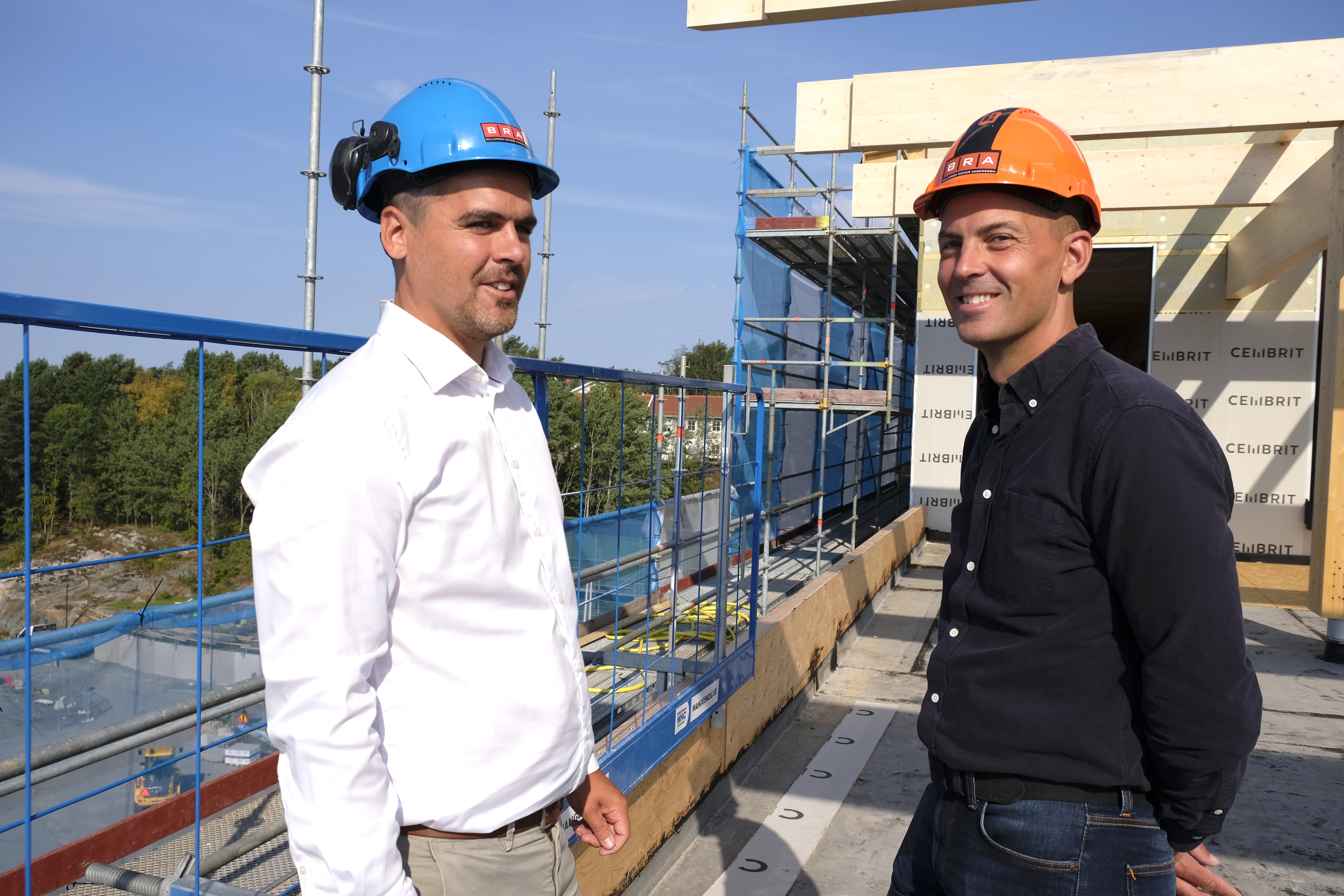 Filip Stefansson, projektchef på BRA Bygg och Oskar Lindström, projektledare på stadsutvecklingsbolaget Next Step Group.