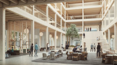 De levererar trästommen till jättekontor