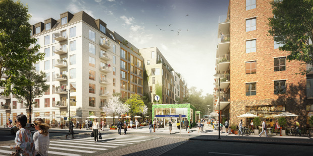 Humlegården bygger 500 bostäder i en första etapp, vid den nya tunnelbanestationen Södra Hagalund.