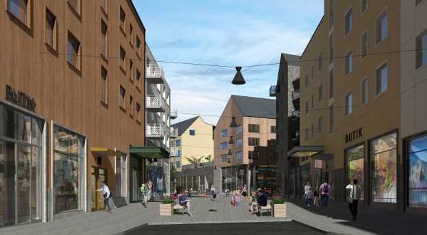 Nya Kiruna centrum, kvarter 7,8 och 9. Bild: Tirsén & Aili Arkitekter