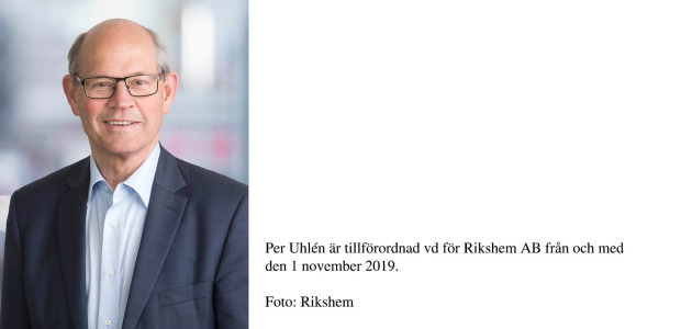 Per Uhlén blir tillförordnad vd för Rikshem