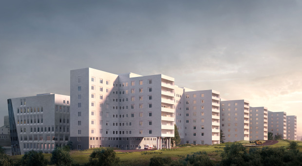 Byggnad 72 på Södersjukhuset vinner årets Miljöbyggnad 2018. Bild: LINK Arkitektur